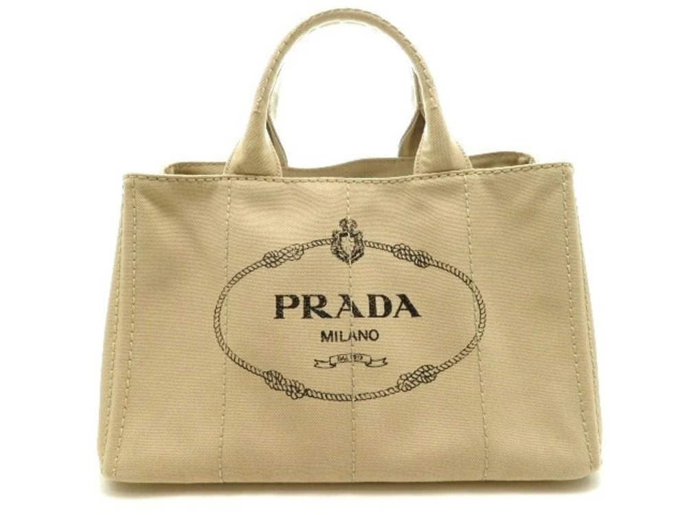 Prada Canapa Bag Canvas Beige Cream CORDA